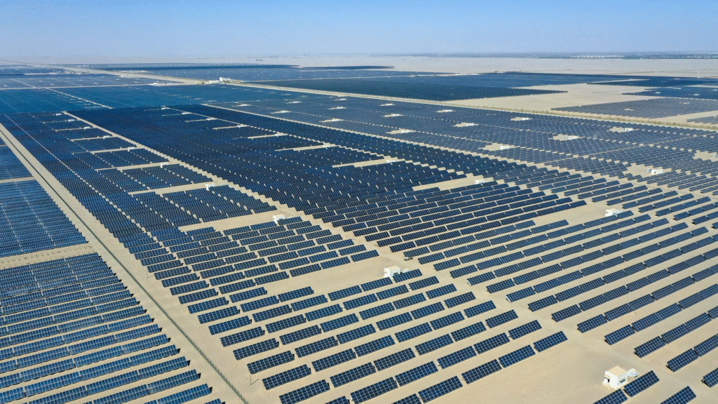 China’s vast solar farms, such as those in the Tengger Desert, have driven record global renewable growth in 2025