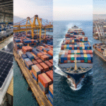 Indian solar panel manufacturing and shipping routes exporting solar modules to US ports.